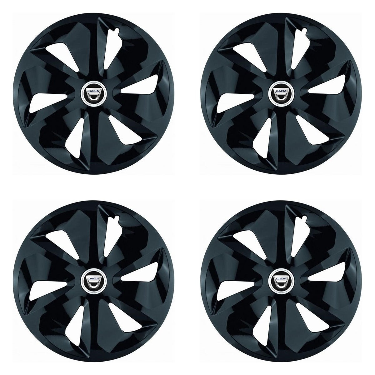 Set 4 Capace Roti Roco Negru R15, pentru Dacia