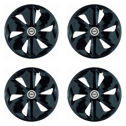 Set 4 Capace Roti Roco Negru R15, pentru Fiat