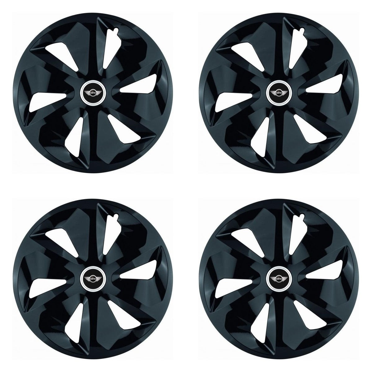 Set 4 Capace Roti Roco Negru R15, pentru Mini