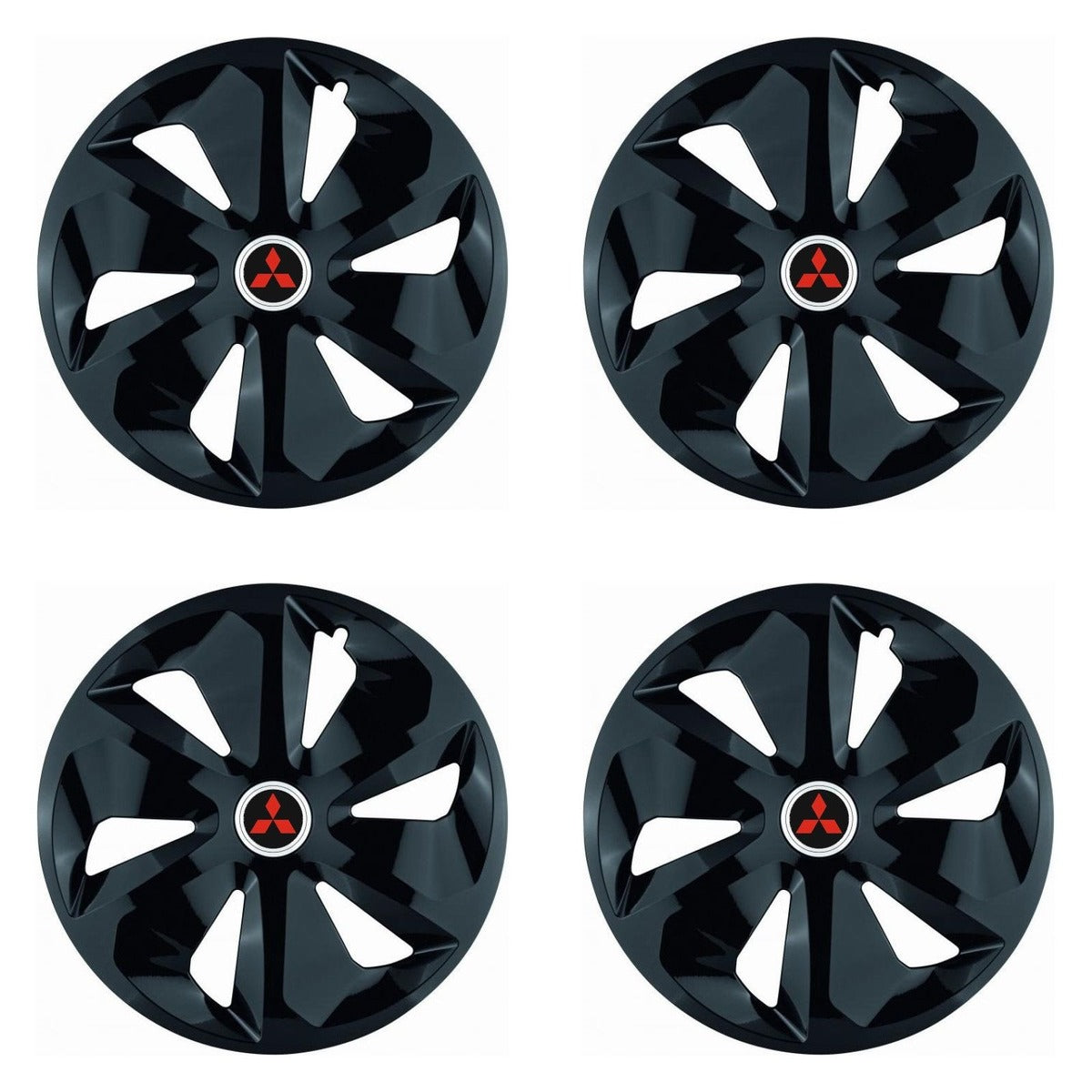 Set 4 Capace Roti Roco Negru R15, pentru Mitsubishi