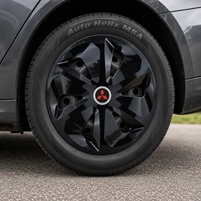 Set 4 Capace Roti Roco Negru R15, pentru Mitsubishi