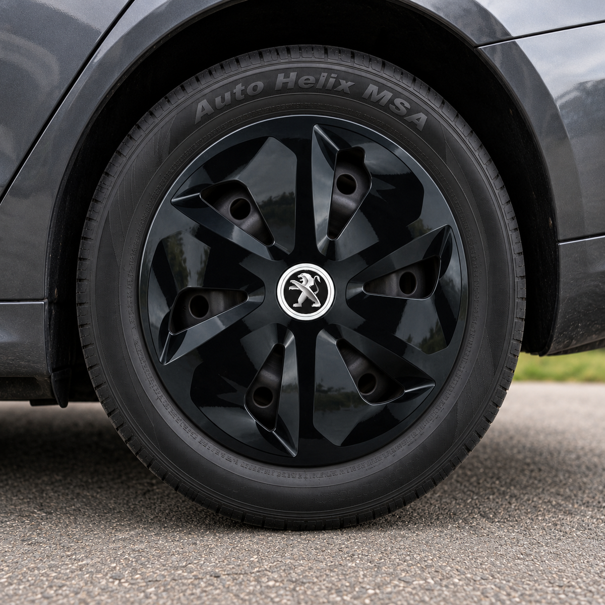 Set 4 Capace Roti Roco Negru R15, pentru Peugeot