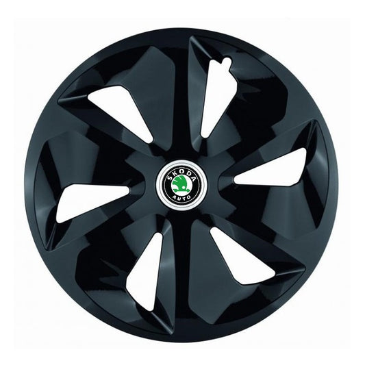 Set 4 Capace Roti Roco Negru R15, pentru Skoda