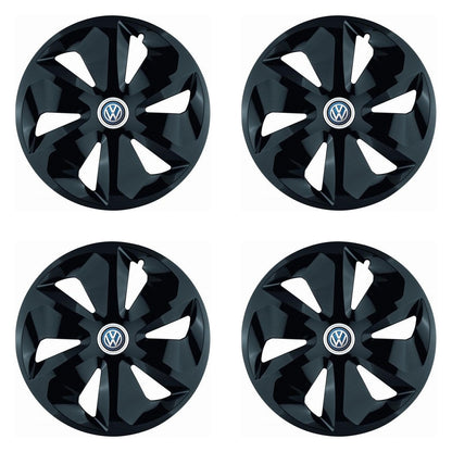 Set 4 Capace Roti Roco Negru R15, pentru Volkswagen