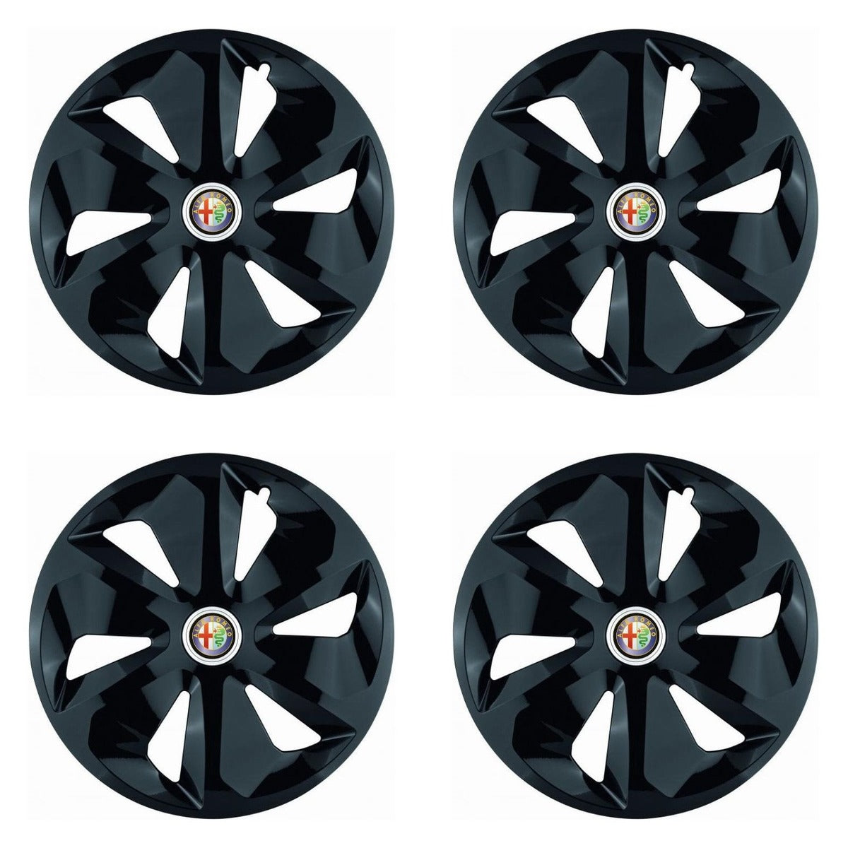 Set 4 Capace Roti Roco Negru R16, pentru Alfa Romeo, model roco negru