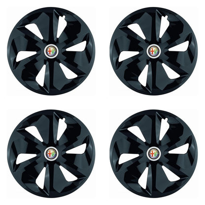 Set 4 Capace Roti Roco Negru R16, pentru Alfa Romeo, model roco negru