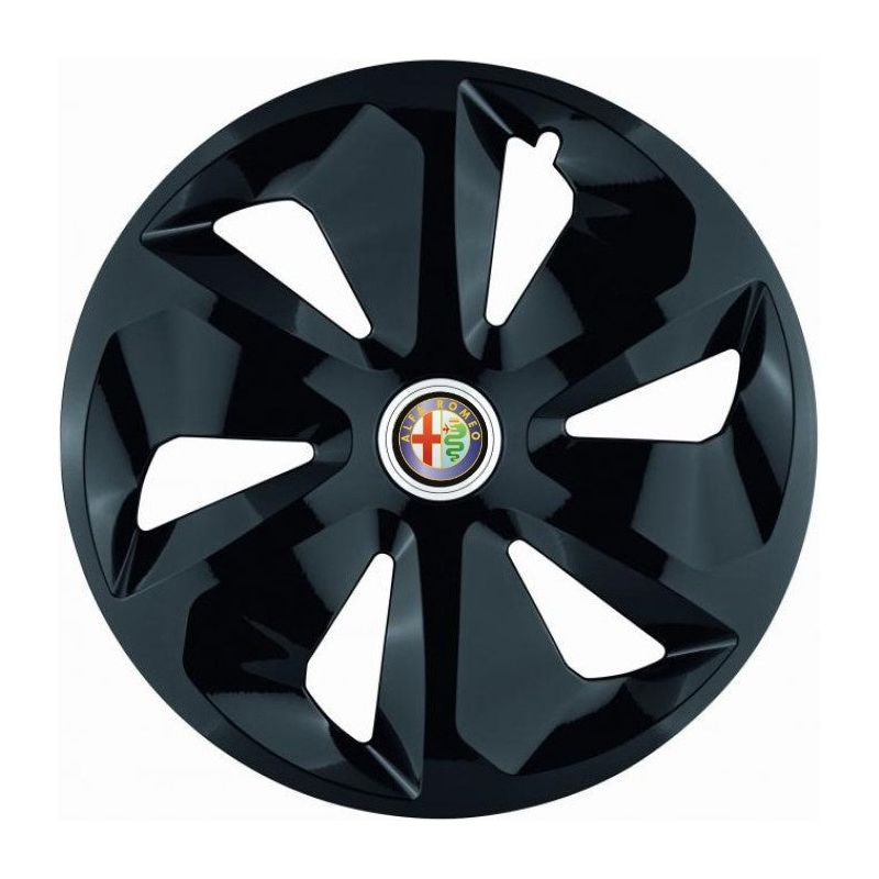 4 darabos fekete Roco dísztárcsa készlet R16 Alfa Romeo-hoz, fekete Roco modell