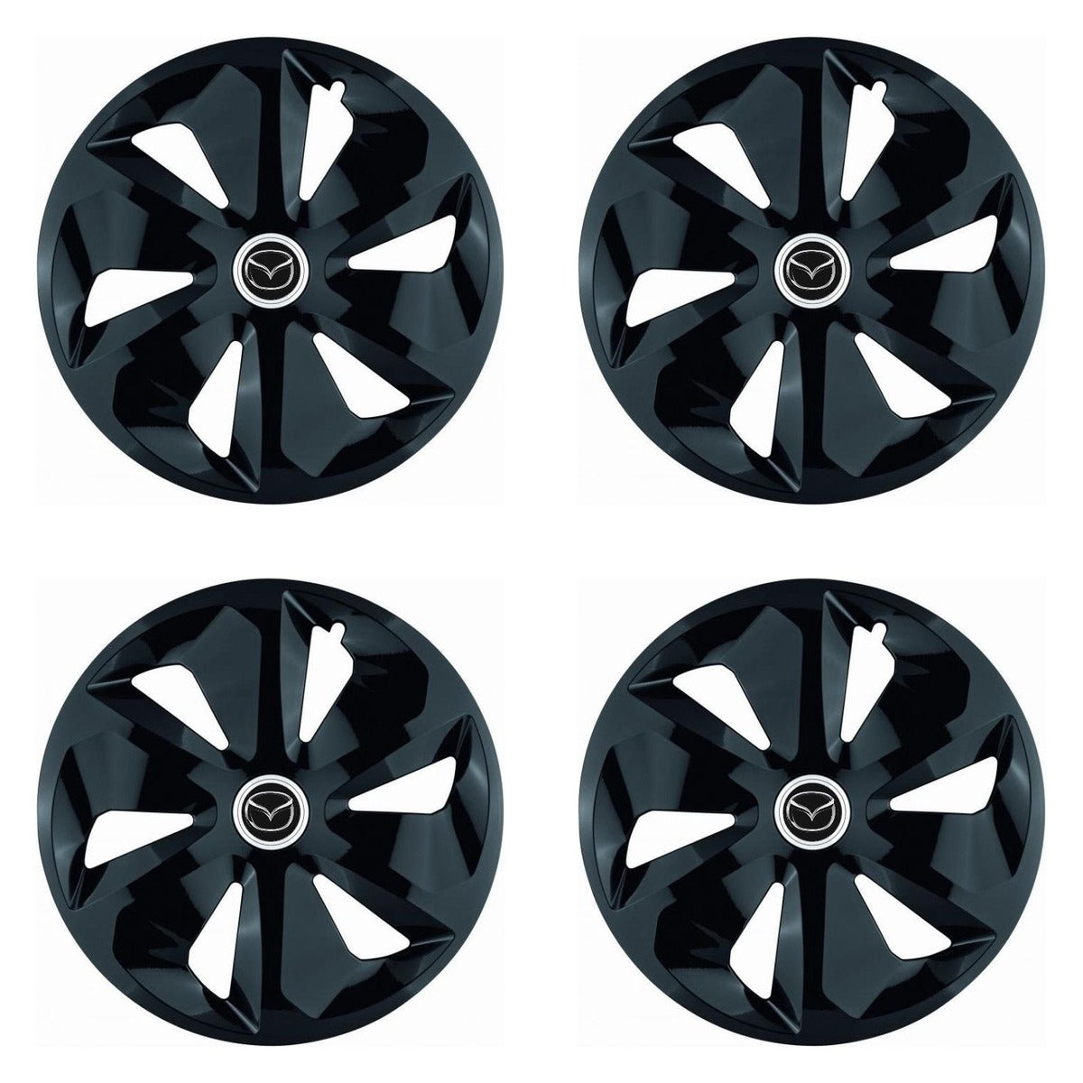 Set 4 Capace Roti Roco Negru R16, pentru Mazda
