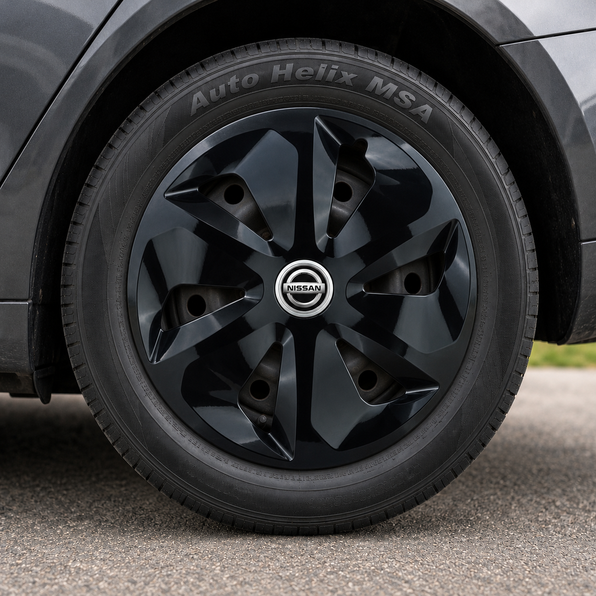 Set 4 Capace Roti Roco Negru R16, pentru Nissan