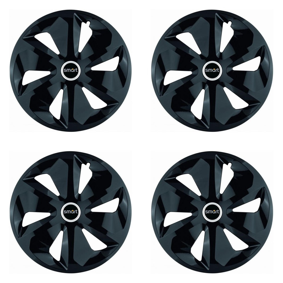 Set 4 Capace Roti Roco Negru R16, pentru Smart