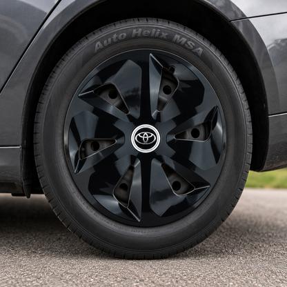 Set 4 Capace Roti Roco Negru R16, pentru Toyota