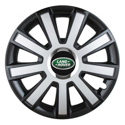 Set 4 capace roti Silver/black cu inel cromat R15 Compatibil Cu Land Rover