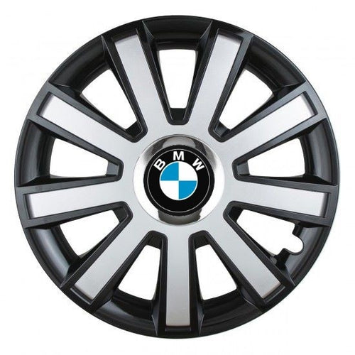 4 db-os ezüst/fekete keréktárcsák krómozott gyűrűvel R16 BMW-kompatibilis