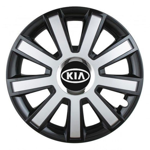 Комплект 4 броя тасове Silver/black с хромиран ринг R16 Съвместим с Kia