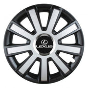 Set 4 capace roti Silver/black cu inel cromat R16 Compatibil Cu Lexus