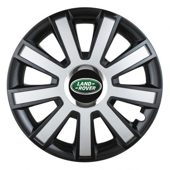 Комплект 4 броя тасове Silver/black с хромиран пръстен R16 Съвместими с Land Rover