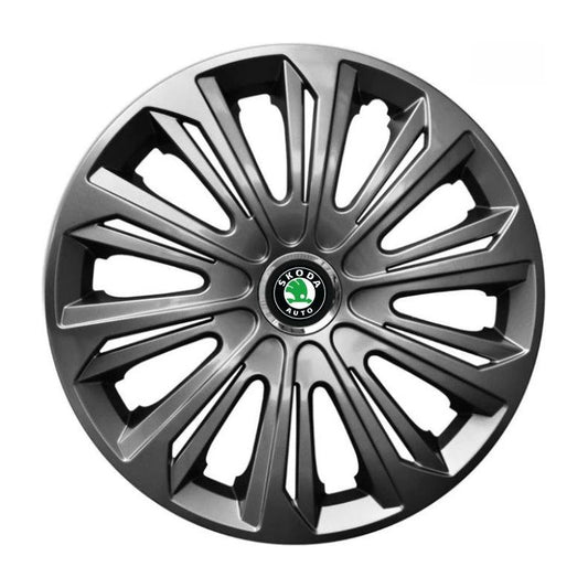 Set 4 capace roti strong grafit R15 Compatibil Cu Skoda