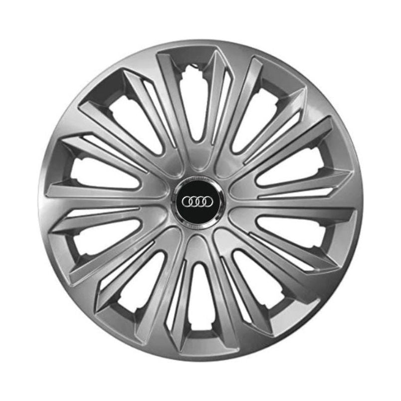 Set 4 capace roti Strong silver varnished R14 Compatibil Cu Audi