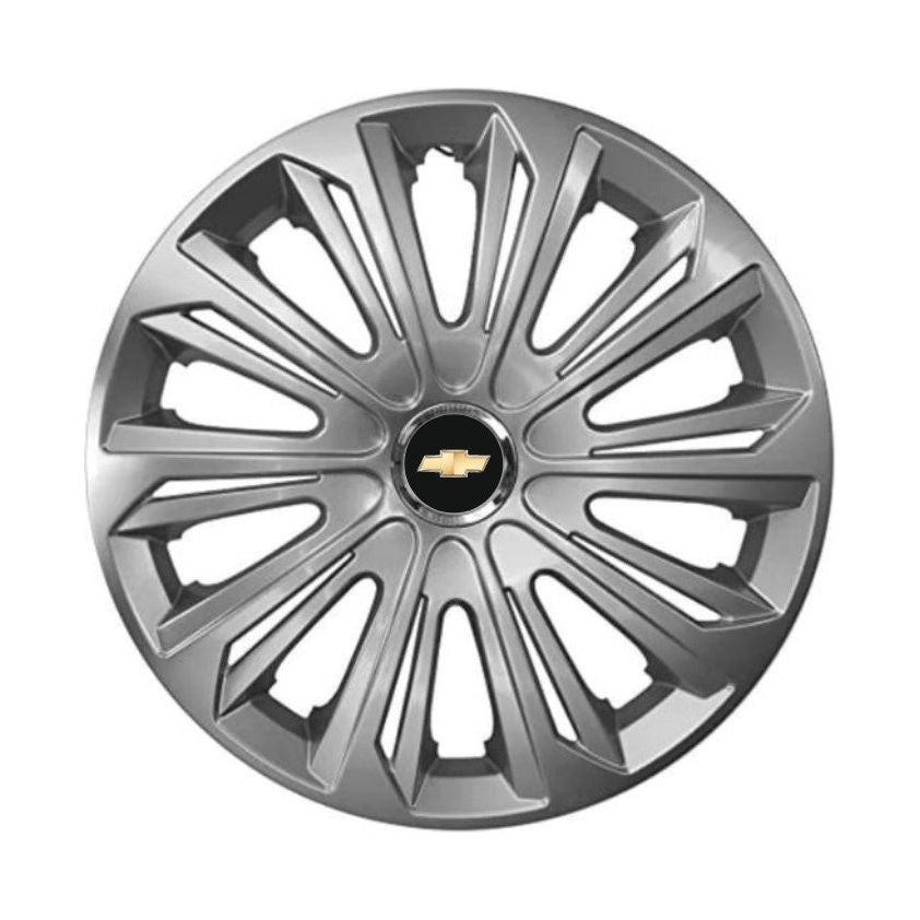 Set 4 capace roti Strong silver varnished R14 Compatibil Cu Chevrolet