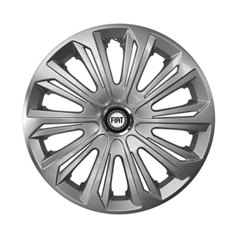 Set 4 capace roti Strong silver varnished R15 Compatibil Cu Fiat