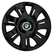 Set 4 capace roti Supernova black laquered R15 Compatibil Cu Skoda