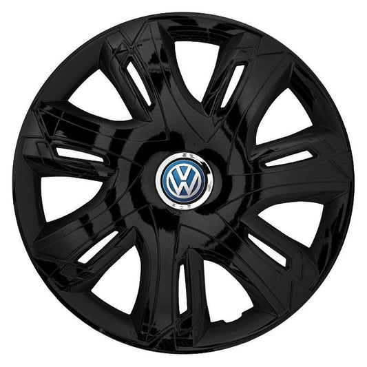 Set 4 capace roti Supernova black laquered R15 Compatibil Cu Volkswagen