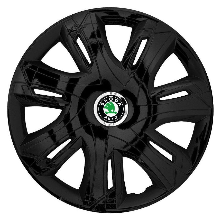 Set 4 capace roti Supernova black laquered R16 Compatibil Cu Skoda