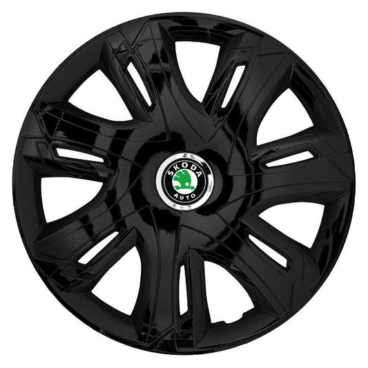 Set 4 capace roti Supernova black laquered R16 Compatibil Cu Skoda