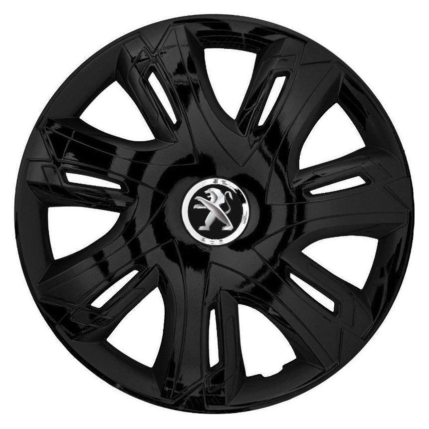 Set 4 capace roti Supernova black laquered R16 Compatibil Cu Peugeot