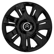Set 4 capace roti Supernova black laquered R16 Compatibil Cu Citroen