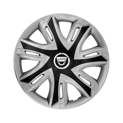4 db-os Supernova ezüst/fekete R15 dísztárcsa készlet, Dacia kompatibilis