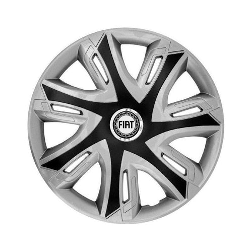 4 darabos Supernova ezüst/fekete R15 dísztárcsa készlet, Fiat kompatibilis
