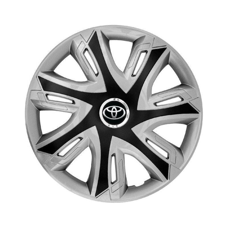 Set 4 capace roti Supernova silver/black R16 Compatibil Cu Toyota