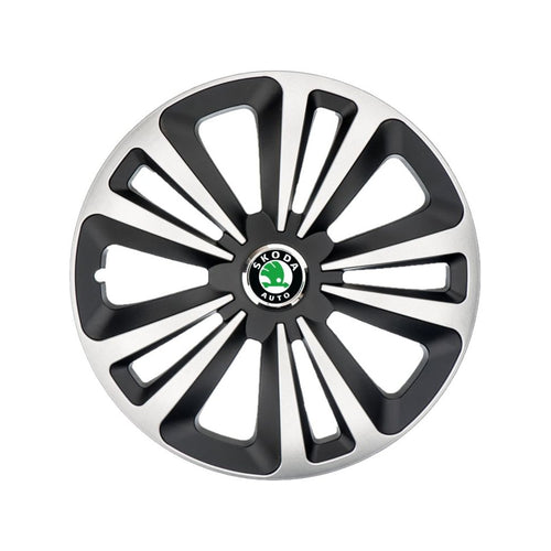 Set 4 Capace Roti Terra Gri-Negru R16 Compatibil Cu Skoda