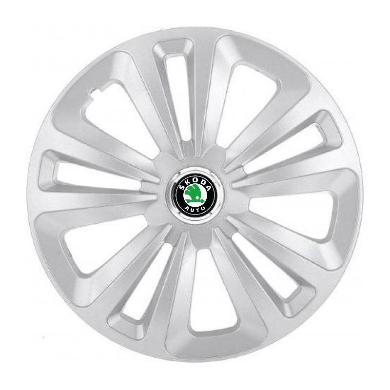 Set 4 Capace Roti Terra Gri R15 pentru Skoda