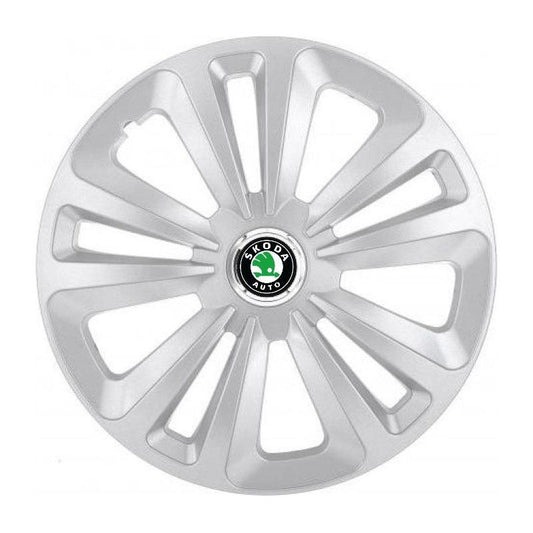 Set 4 Capace Roti Terra Gri R15 pentru Skoda