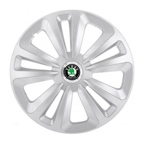 Set 4 Capace Roti Terra Gri R16, pentru Skoda