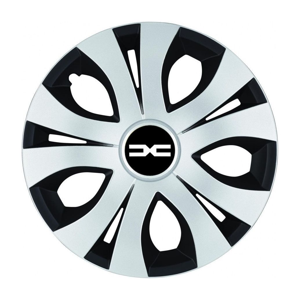 Set 4 Capace Roti Top Gri-Negru R14, Compatibil Cu Dacia Nou