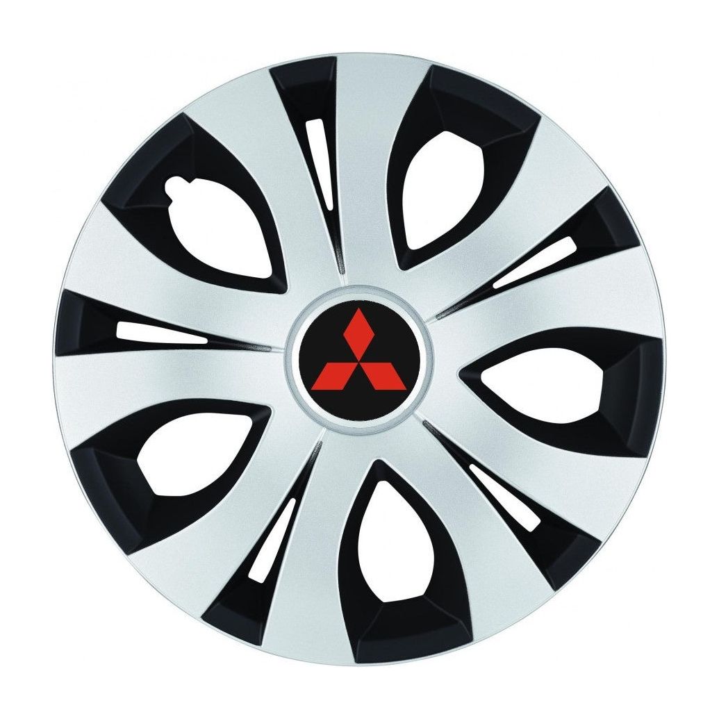 Set 4 Capace Roti Top Gri-Negru R14, Compatibil Cu Mitsubishi