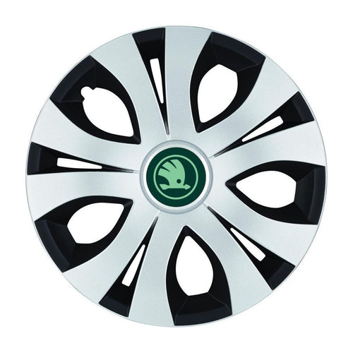 Set 4 Capace Roti Top Gri-Negru R14, Compatibil Cu Skoda Nou Verde