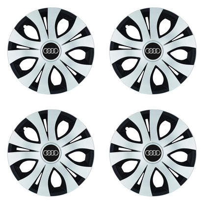 Set 4 Capace Roti Top Gri-Negru R15, Compatibil Cu Audi