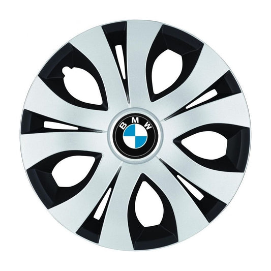 Set 4 Capace Roti Top Gri-Negru R15, Compatibil Cu BMW