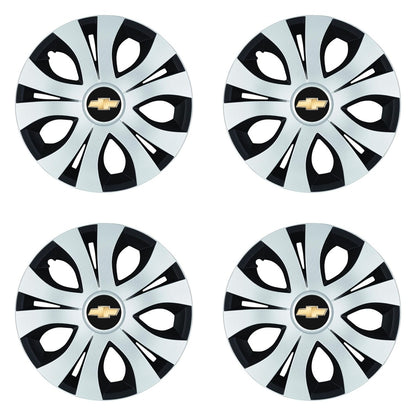 Set 4 Capace Roti Top Gri-Negru R15, Compatibil Cu Chevrolet