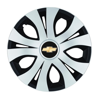 Set 4 Capace Roti Top Gri-Negru R15, Compatibil Cu Chevrolet