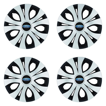 Set 4 Capace Roti Top Gri-Negru R15, Compatibil Cu Ford
