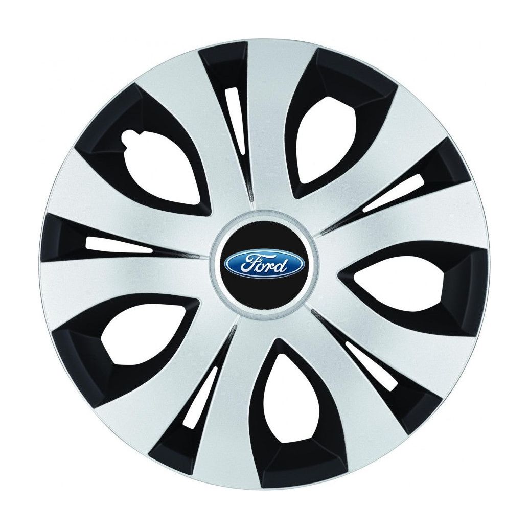 Set 4 Capace Roti Top Gri-Negru R15, Compatibil Cu Ford