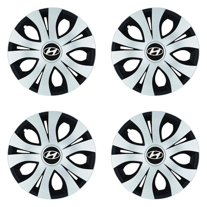 Set 4 Capace Roti Top Gri-Negru R15, Compatibil Cu Hyundai