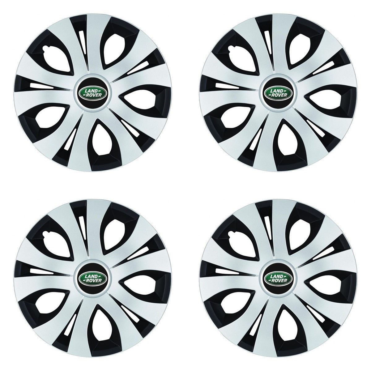 Set 4 Capace Roti Top Gri-Negru R15, Compatibil Cu Land Rover