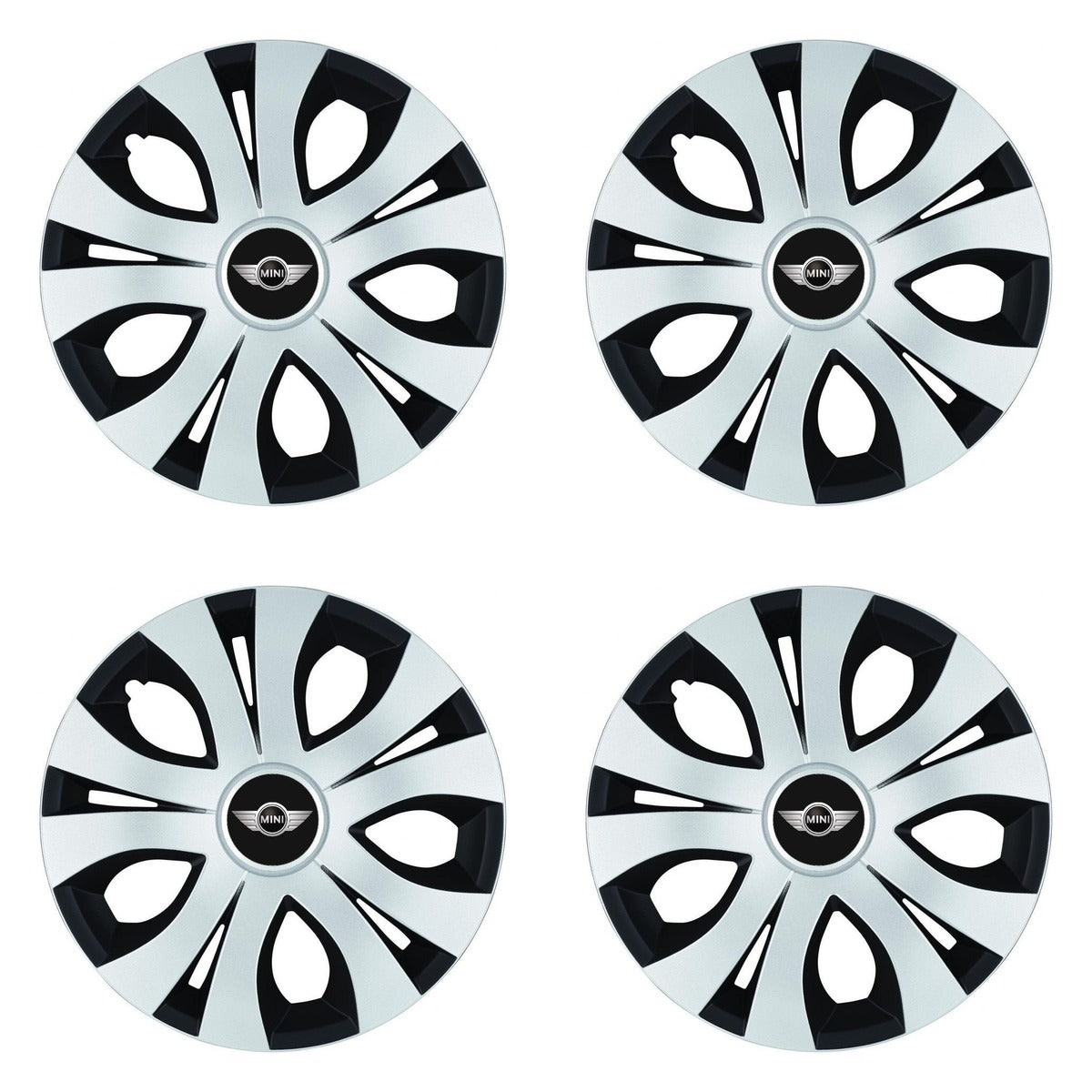 Set 4 Capace Roti Top Gri-Negru R15, Compatibil Cu Mini