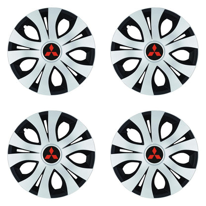 Set 4 Capace Roti Top Gri-Negru R15, Compatibil Cu Mitsubishi